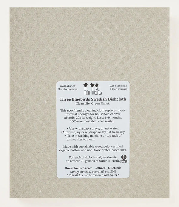 Blue Cool Cat on Sand Swedish Dishcloth