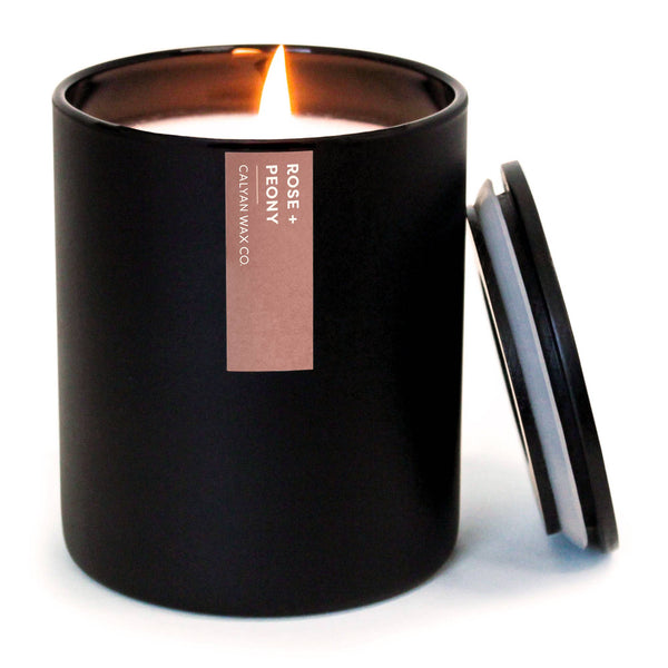 Calyan Wax Co. - Rose + Peony - Matte Black Tumbler Soy Candle
