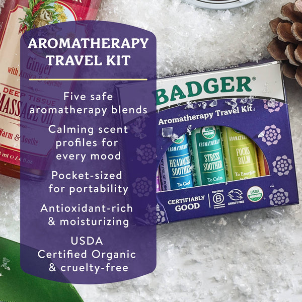 Badger Aromatherapy Travel Set, Organic Essential Oil Balms