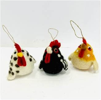 Ornament - Farm Décor - Chicken, Hen and Rooster