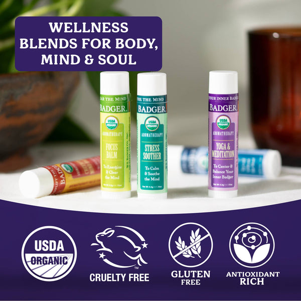 Badger Aromatherapy Travel Set, Organic Essential Oil Balms