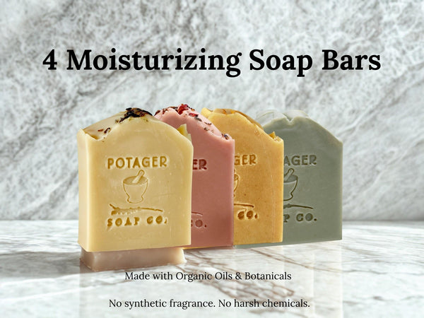 Soap That Actually Smells Like Real Plants — Not Synthetic Fragrance | Upgrade Your Shower | 4 Organic Soaps + 4 Steamers + Cedar Soap Saver + Sisal Scrub Bag + 4 Free Samples $85 Value for $60 (Save $25) 🌿 Turn Your Shower into a Botanical Spa