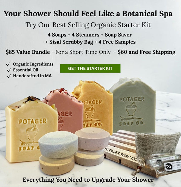 Soap That Actually Smells Like Real Plants — Not Synthetic Fragrance | Upgrade Your Shower | 4 Organic Soaps + 4 Steamers + Cedar Soap Saver + Sisal Scrub Bag + 4 Free Samples $85 Value for $60 (Save $25) 🌿 Turn Your Shower into a Botanical Spa