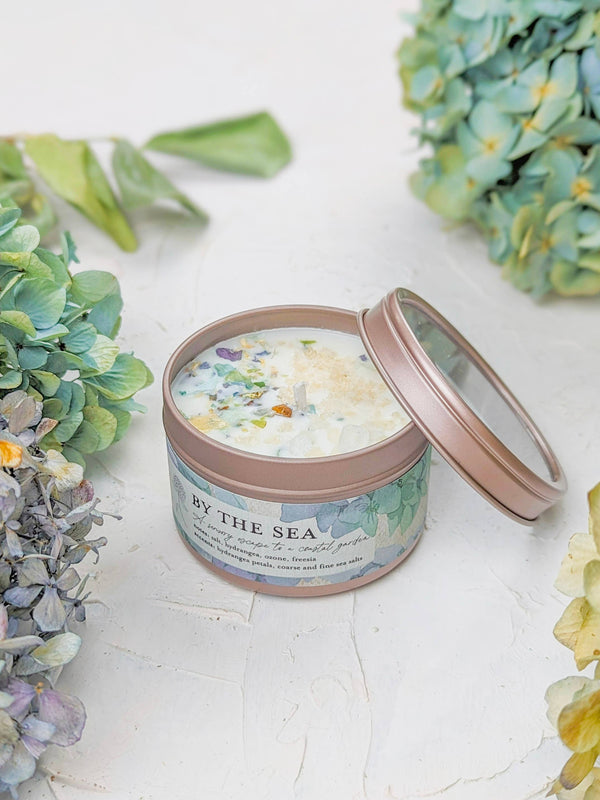Ash & Rose - By the Sea - Hydrangea and Sea Salt Candle
