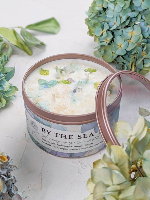 Ash & Rose - By the Sea - Hydrangea and Sea Salt Candle