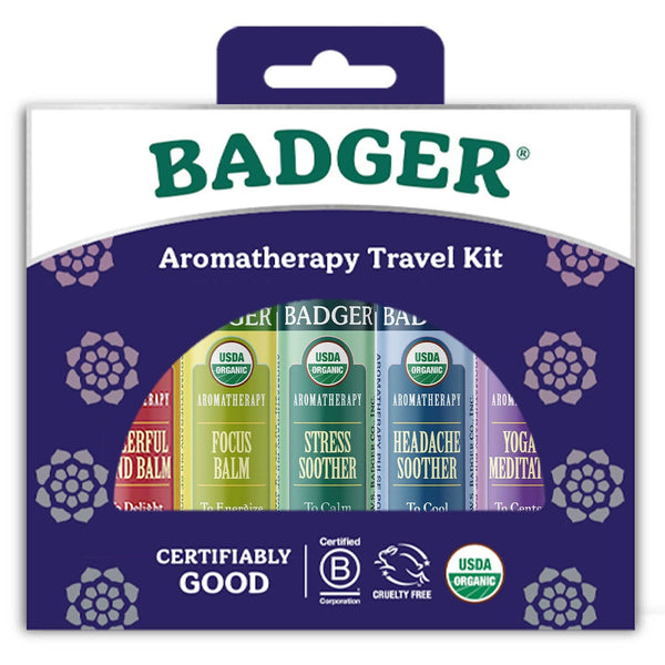 Badger Aromatherapy Travel Set, Organic Essential Oil Balms