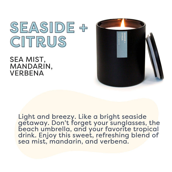 Calyan Wax Co. - Seaside + Citrus - Matte Black Tumbler Soy Candle